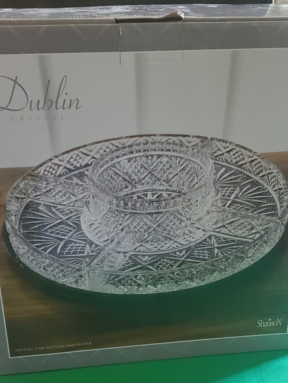 NIB Dublin Crystal Five Section Lazy Susan